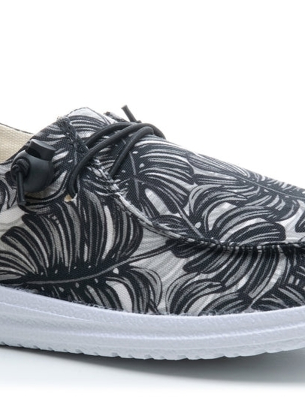 Corkys - Kayak (Black & White Palm Leaf Print) Slip-On Sneaker